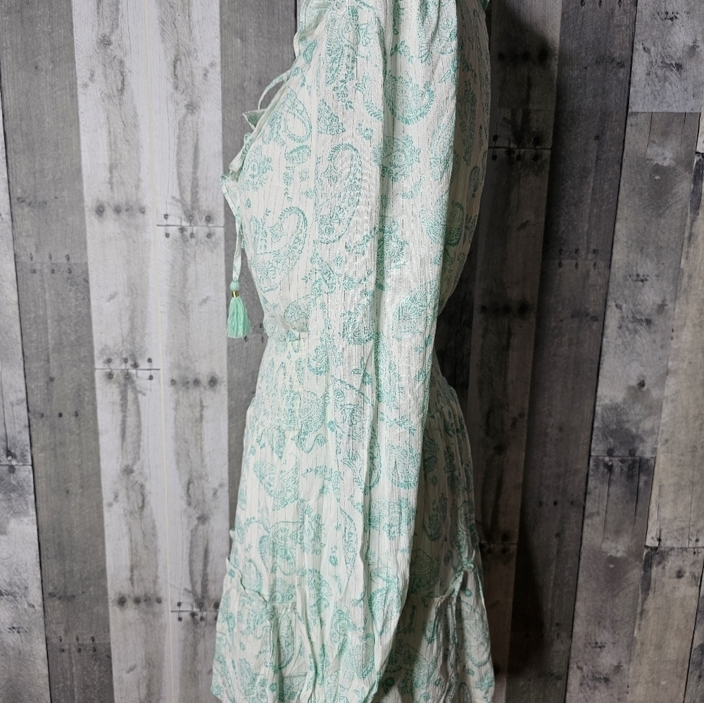 House of Harlow 1960 Small Ajay Long Sleeve Smock Waist Ruffle Mini Dress - Picture 4 of 10